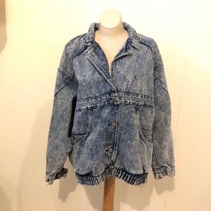 Vtg 80s Acid Wash Jean Jacket